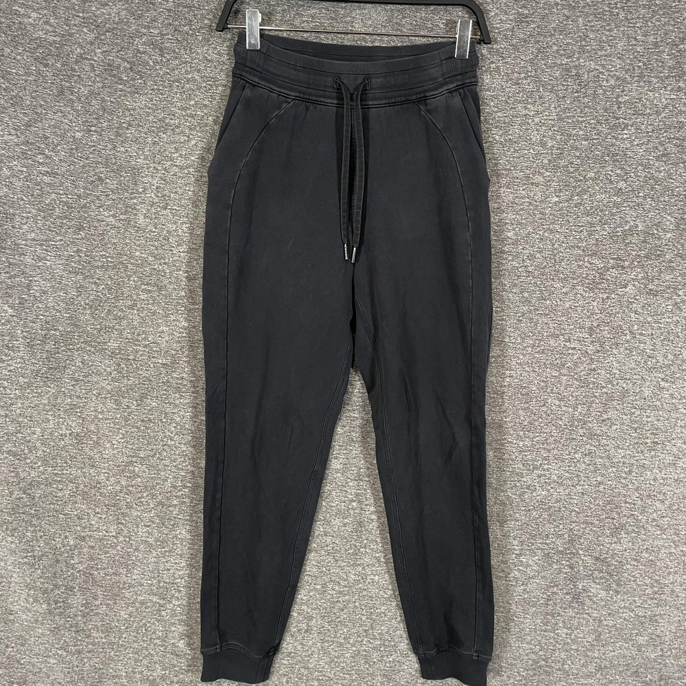 Lululemon Scuba Jogger Pants Womens 4 Black Knit High Rise Drawstring‎ Pockets